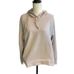 RBX Tan cowl neck cable textured hoodie